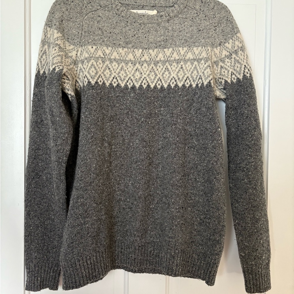 Gray Wool Patterned Kids Sweater